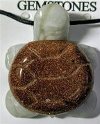 DEAL OF THE DAY - Grey Jade & Red Jade Turtle Pendant with Adjustable Black Cord (Size - 30) 45.00 Ct._8667869