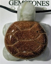 DEAL OF THE DAY - Grey Jade &amp; Red Jade Turtle Pendant with Adjustable Black Cord (Size - 30) 45.00 Ct. V32518226 0