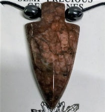 Fire Opal Matrix &amp; Hematite Arrowhead Pendant with Adjustable Black Cord (Size -30) 35.00 Ct. 8667872 1