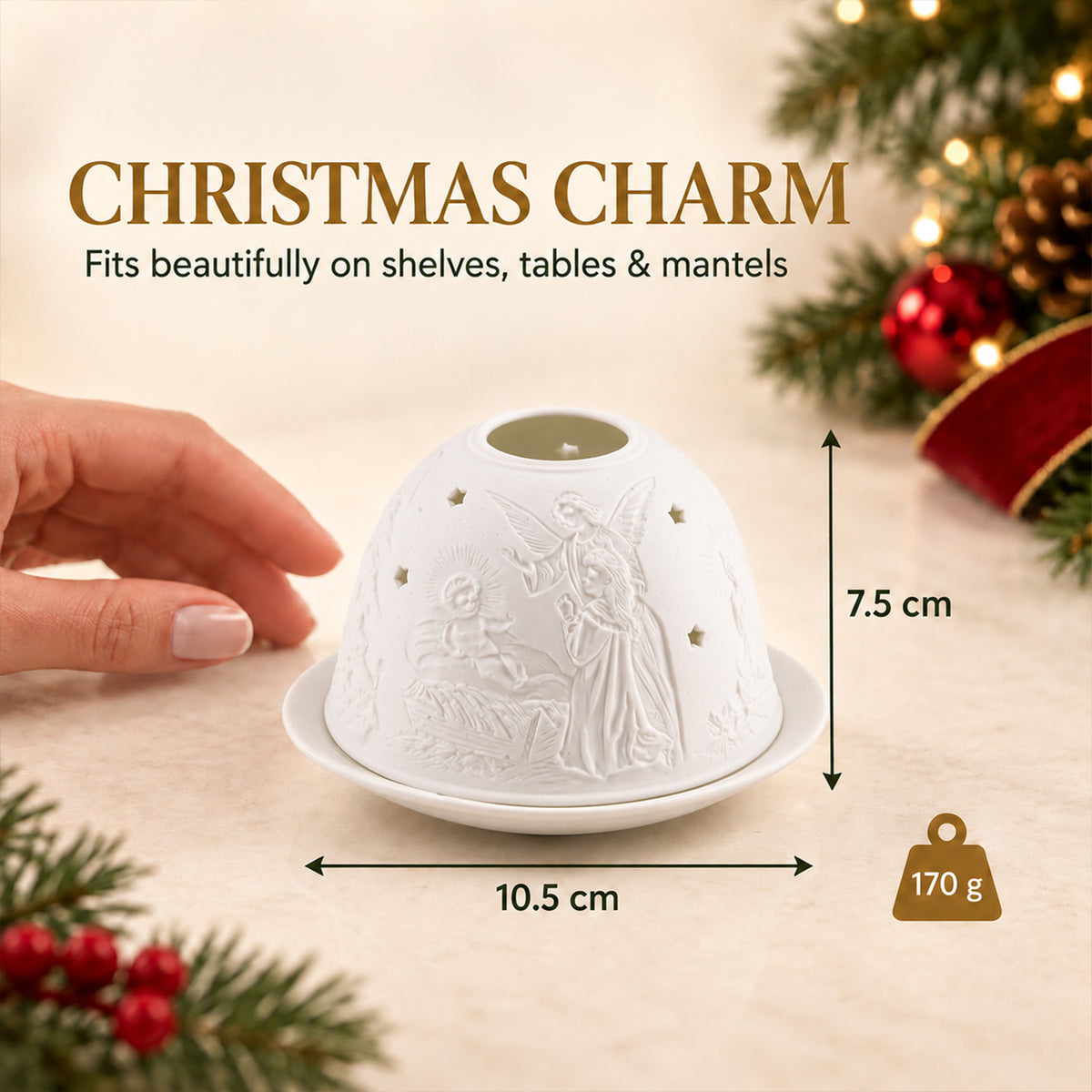 LIVMORE Candle Holder (Size - One Size) - White 8667889 6