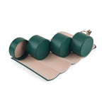 3-Layer Cylindrical Travel Jewellery Roll Organiser Box - Dark Green_8668022_2