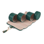 3-Layer Cylindrical Travel Jewellery Roll Organiser Box - Dark Green_8668022_3