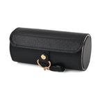 3-Layer Cylindrical Travel Jewellery Roll Organiser Box - Black_8668029