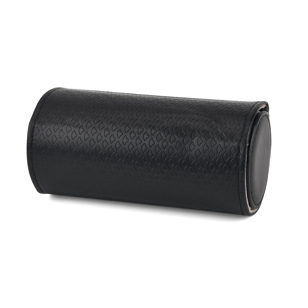 3-Layer Cylindrical Travel Jewellery Roll Organiser Box - Black_8668029_1