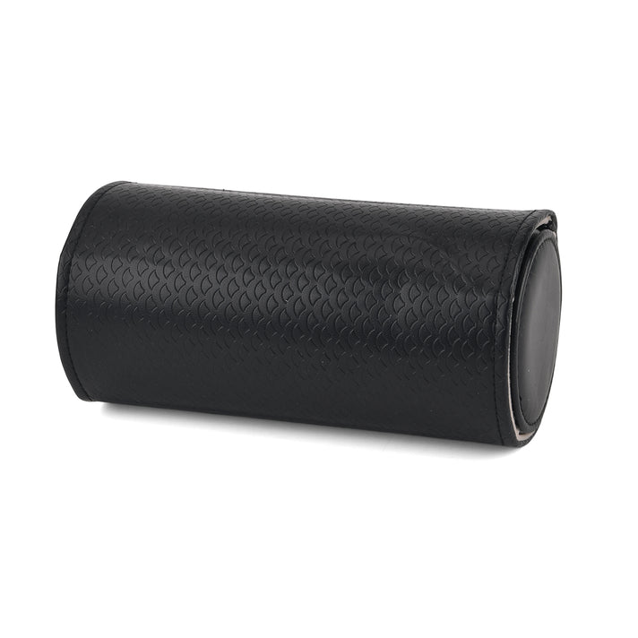 3-Layer Cylindrical Travel Jewellery Roll Organiser Box - Black 8668029 2