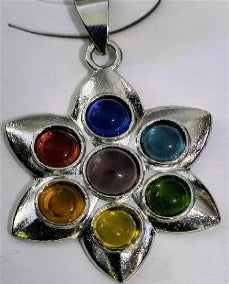 Multi Colour Crystal Floral Chakra Pendant  3.50 Ct. 8668068 0