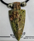 Unakite Arrowhead Pendant with Black Cord (Size - 18) & Lobster Clasp 40.00 Ct._8668101