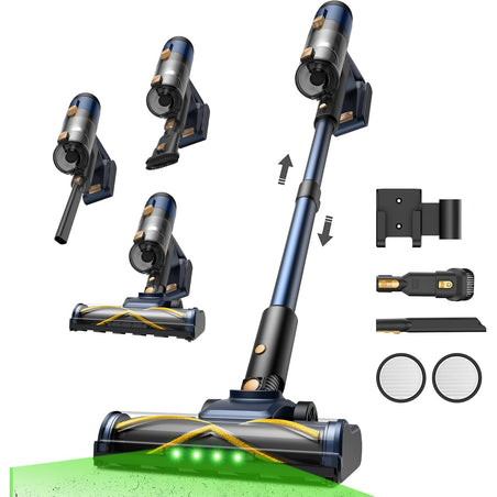 Blitz V12 Cordless Vacuum Cleaner - 450W SUPER Powerful, 50 Min Run-time Detachable Battery with Anti Tangle Brush, LED Touchscreen for Hardfloor, Carpet and Pet Hair 8668369 1