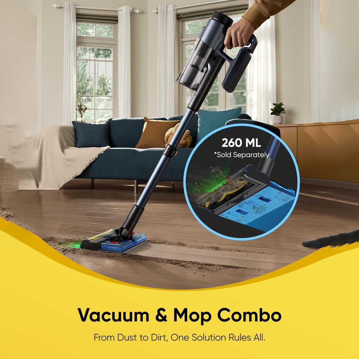 Blitz V12 Cordless Vacuum Cleaner - 450W SUPER Powerful, 50 Min Run-time Detachable Battery with Anti Tangle Brush, LED Touchscreen for Hardfloor, Carpet and Pet Hair 8668369 3