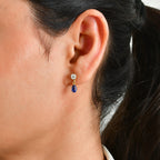 D'Joy - Moissanite & Kyanite Dangling Earring with Push Post in Yellow Gold Plated Sterling Silver 1.62 Ct._8668405_1