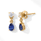 D'Joy - Moissanite & Kyanite Dangling Earring with Push Post in Yellow Gold Plated Sterling Silver 1.62 Ct._8668405_3