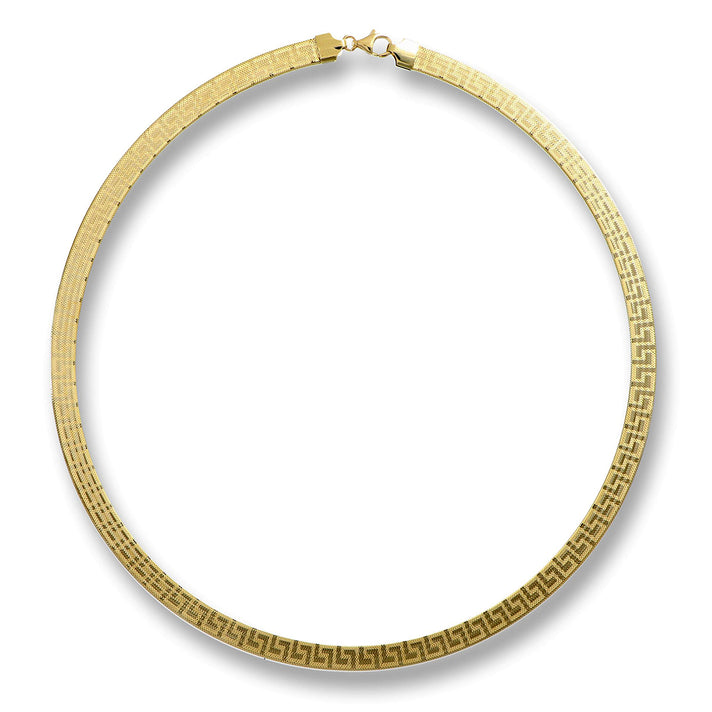 First Time Ever Maestro Collection - 9K Yellow Gold Greek Key Necklace (Size - 20) 8668666 1