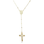 9K Yellow Gold Cross Necklace (Size - 16) with Spring Ring Clasp_8668670