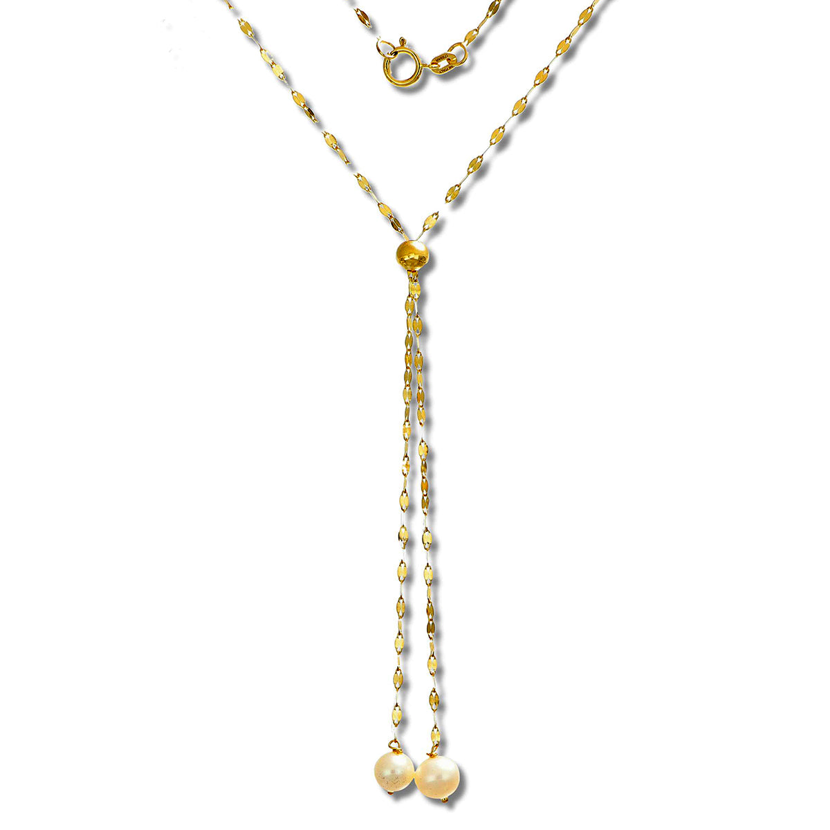 New Launch Maestro Collection - 9K Yellow Gold Fresh Water Pearl Necklace (Size - 18) with Spring Ring Clasp 8668674 0