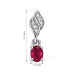 D'Joy - African Ruby & White Zircon Push Post Earring in Rhodium Overlay Sterling Silver_8668821_4