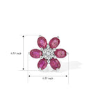 D'Joy - African Ruby & Moissanite Earring with Push Post in Rhodium Overlay Sterling Silver 3.35 Ct._8668889_4