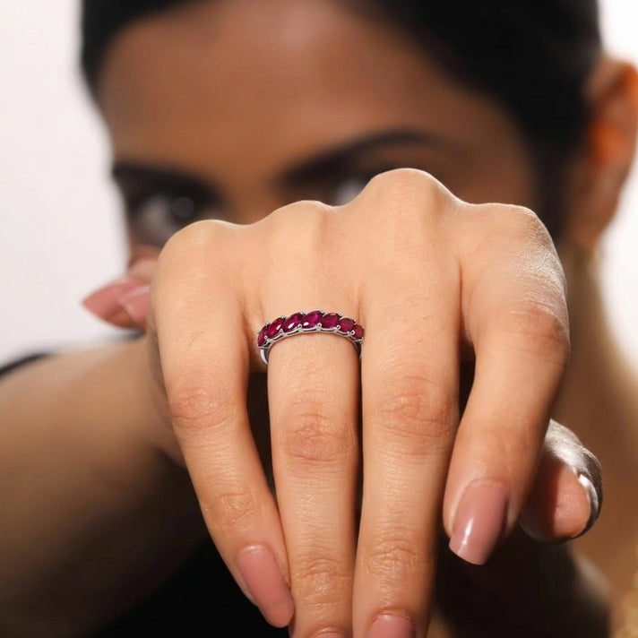 D'Joy - African Ruby Ring in Rhodium Overlay Sterling Silver 2.50 Ct. 8668893 2