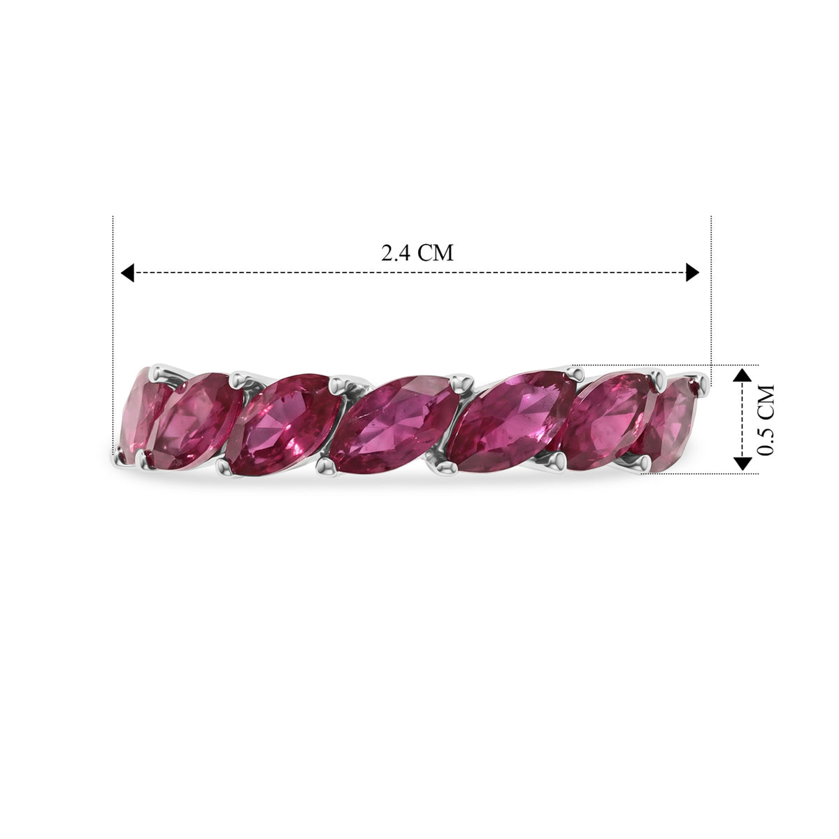 D'Joy - African Ruby Ring in Rhodium Overlay Sterling Silver 2.50 Ct. 8668893 8