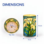 LIVMORE Battery-Operated Stained Glass Calla Lily Print Rotating Decorative Table Lamp - 15cm_8669565_5