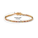 D'Joy - Rainbow Sapphire Link Bracelet (Size - 8) in 18K Vermeil Yellow Gold Plated Sterling Silver 6.70 Ct, Silver Wt.10.22 Gms_8669649_4
