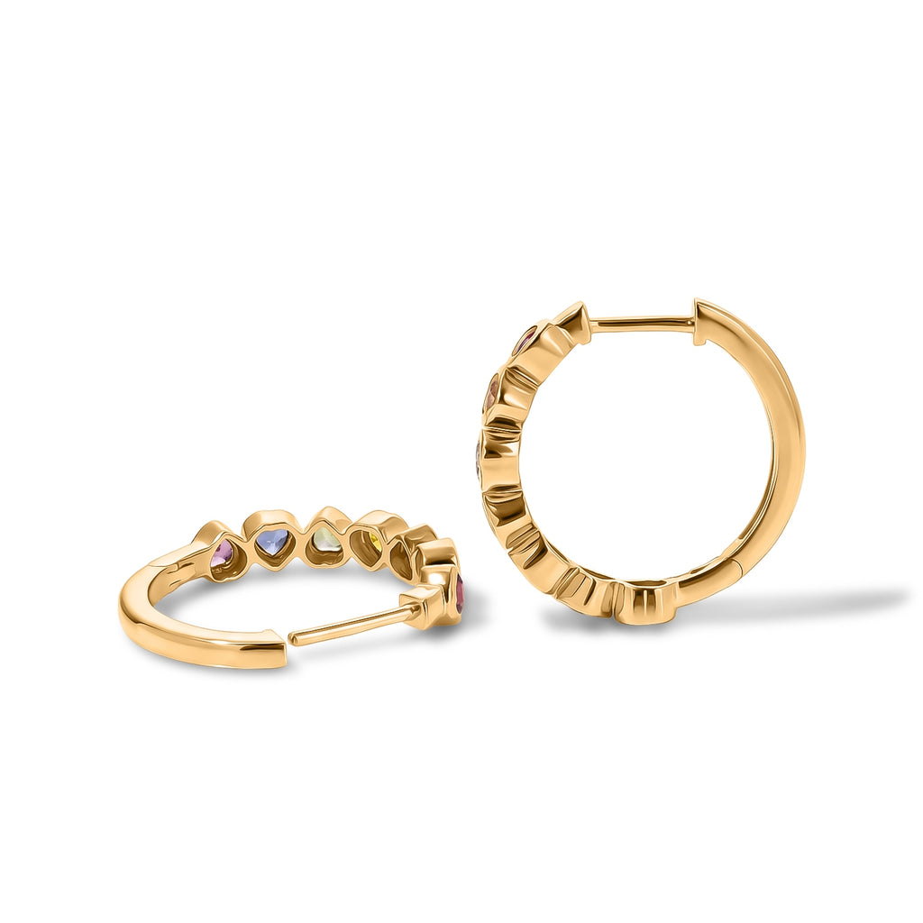 D'Joy Multi Sapphire Full Hoop Earring in 18K YG VermeilSterling Silver  2.170  Ct._8669650_3