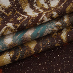 La Marey Womens Multi Colour Gold Printed Lightweight Scarf (180 x 90 cm) - Brown_8669808_6