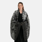 La Marey Womens Gold Printed Lightweight Scarf (180 x 90 cm) - Dark Grey & Black_8669810