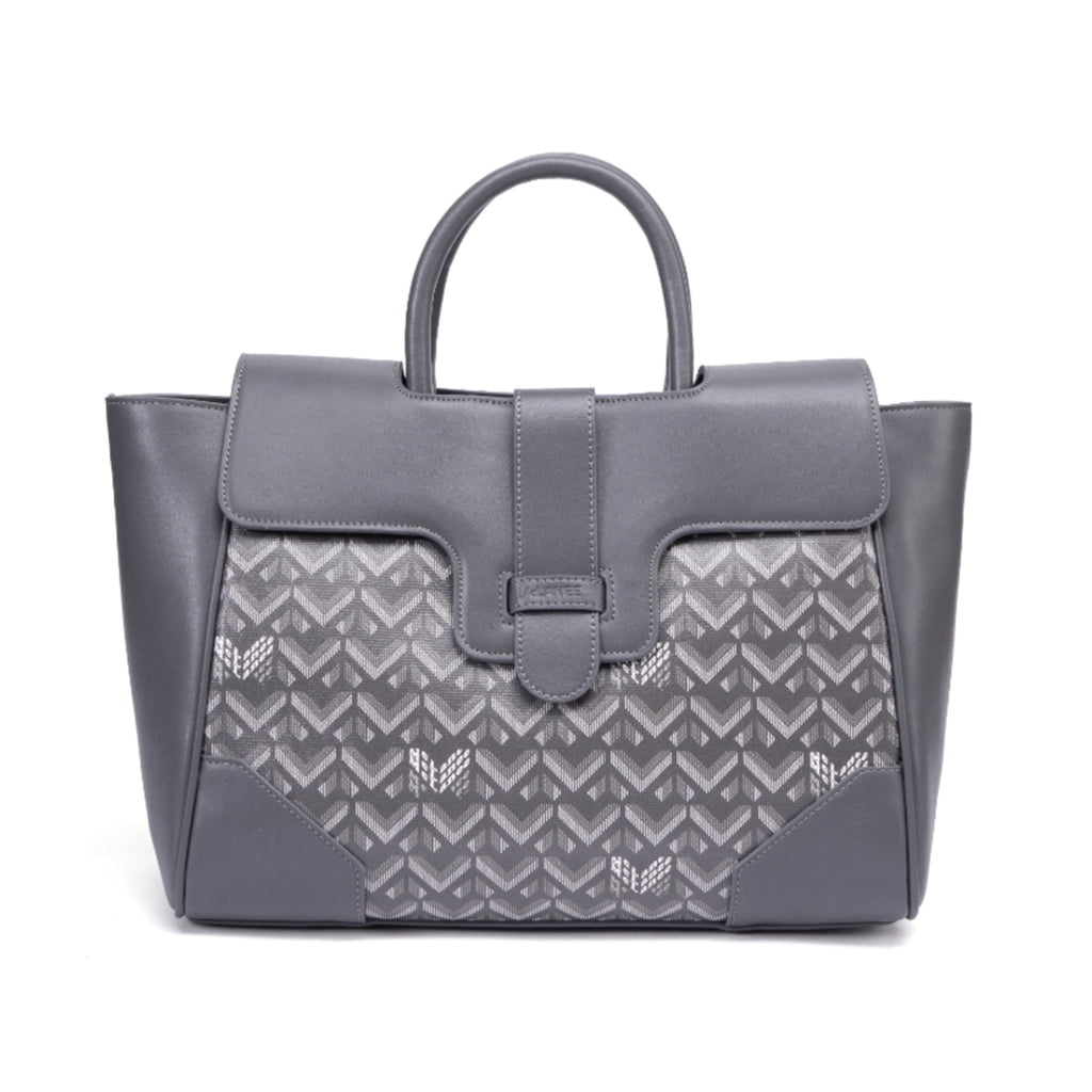 TJC Special Leather Shoulder Bag - Grey_8669826