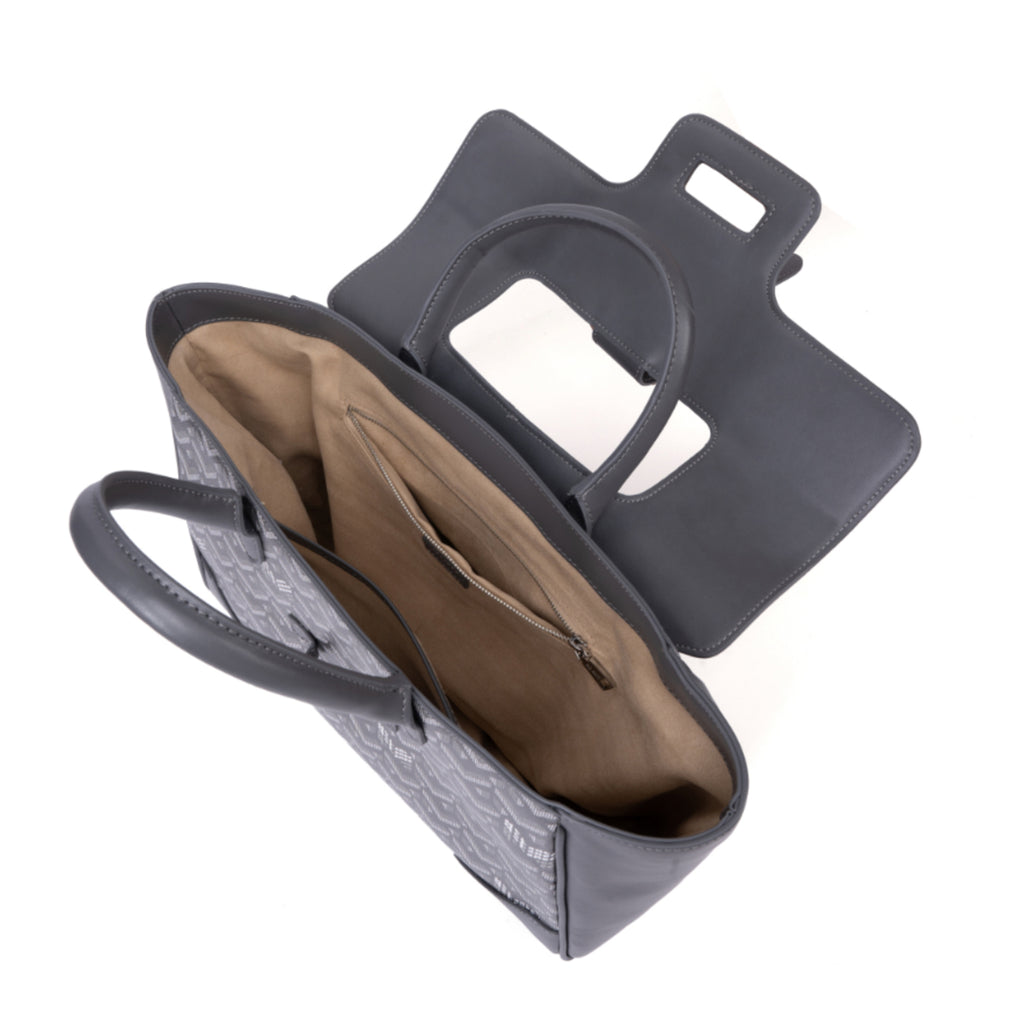 TJC Special Leather Shoulder Bag - Grey_8669826_5