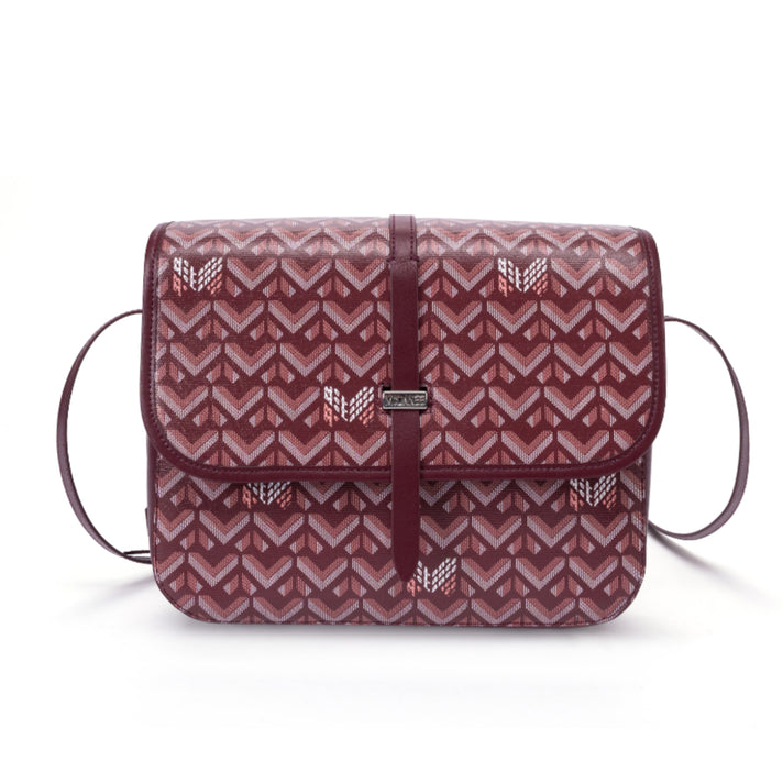 Mc Lanee Mayfair Monogram Crossbody Bag - Burgundy 8669832 1