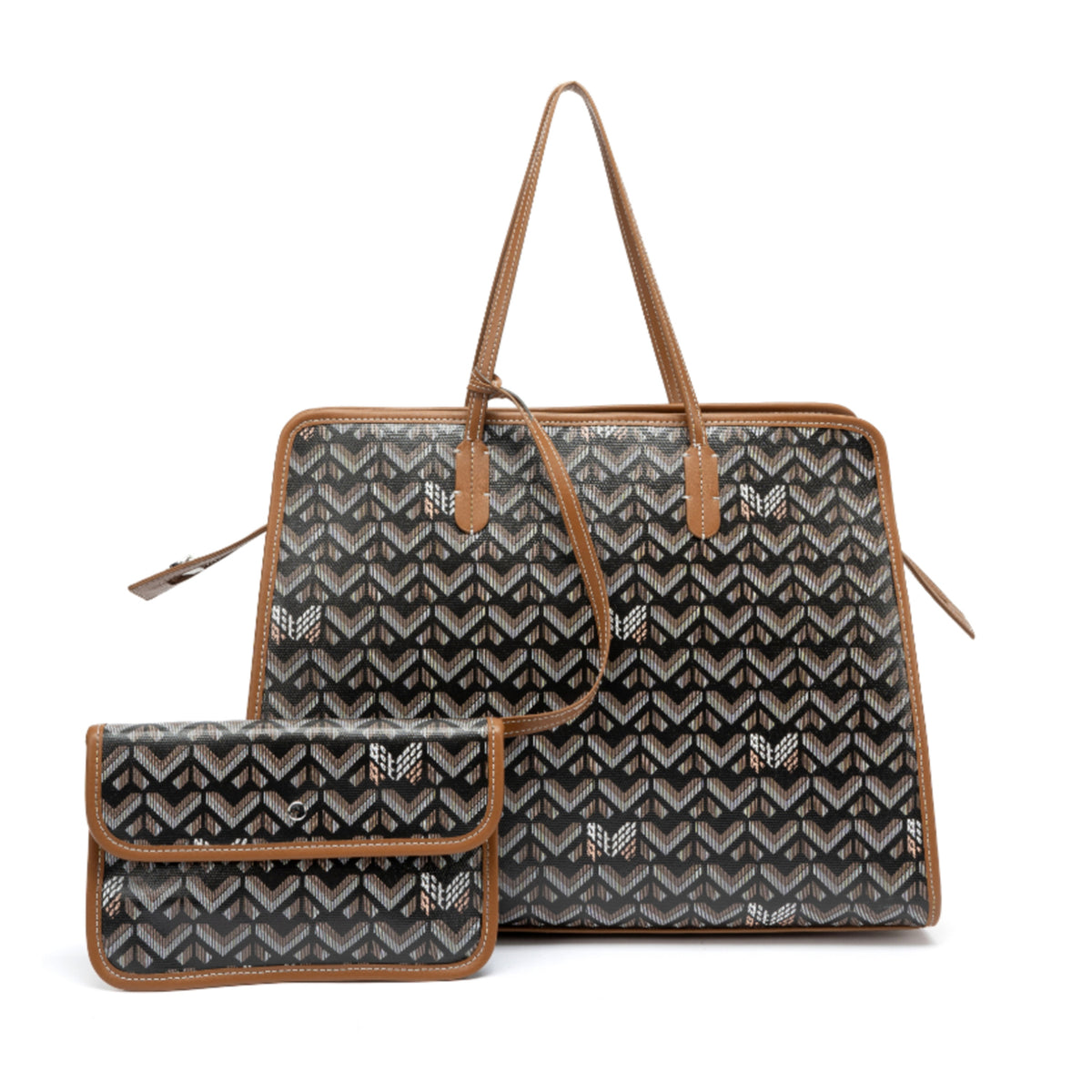 TJC Special Leather Tote Bag - Black Brown 8669861 0