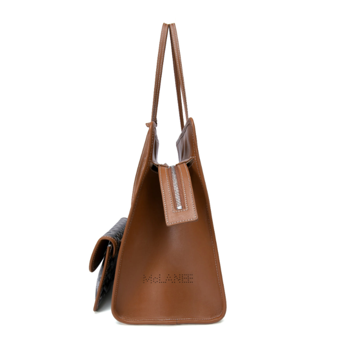 TJC Special Leather Tote Bag - Black Brown 8669861 4
