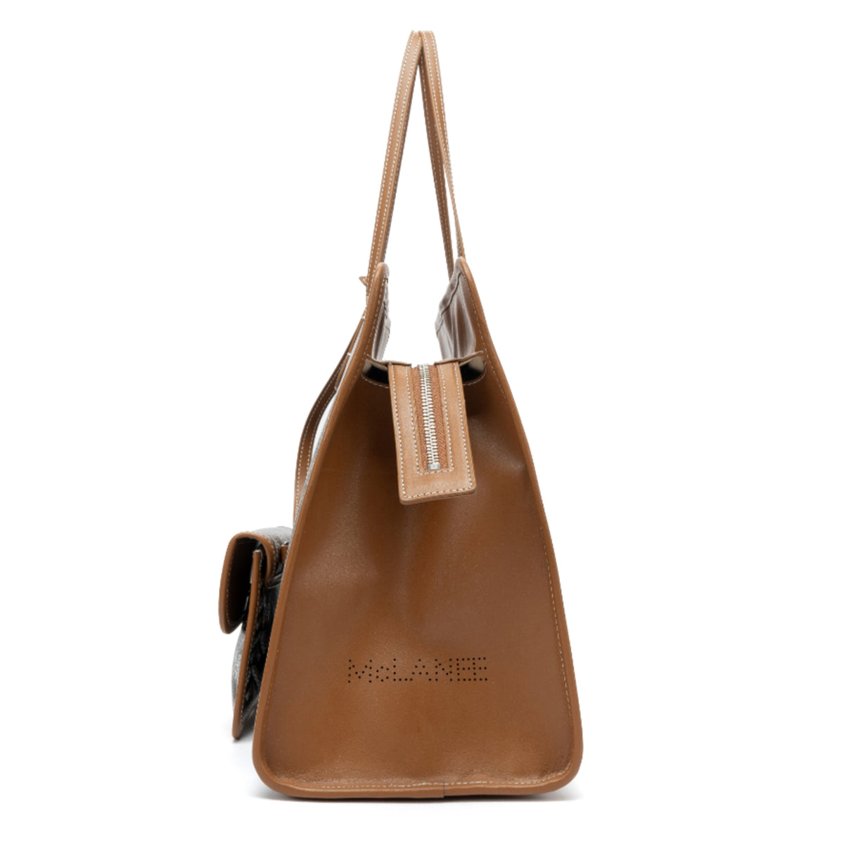 TJC Special Leather Tote Bag - Black Brown 8669861 5