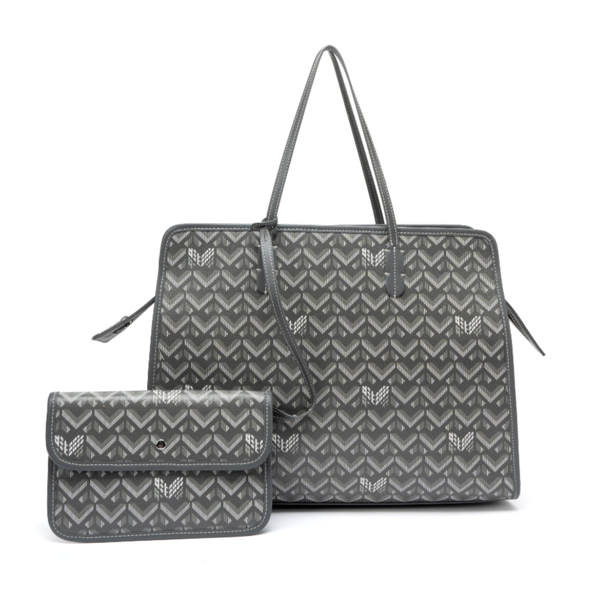 TJC Special Leather Tote Bag - Grey 8669863 2
