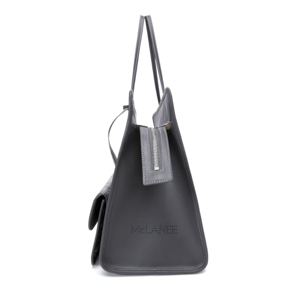 TJC Special Leather Tote Bag - Grey_8669863_4
