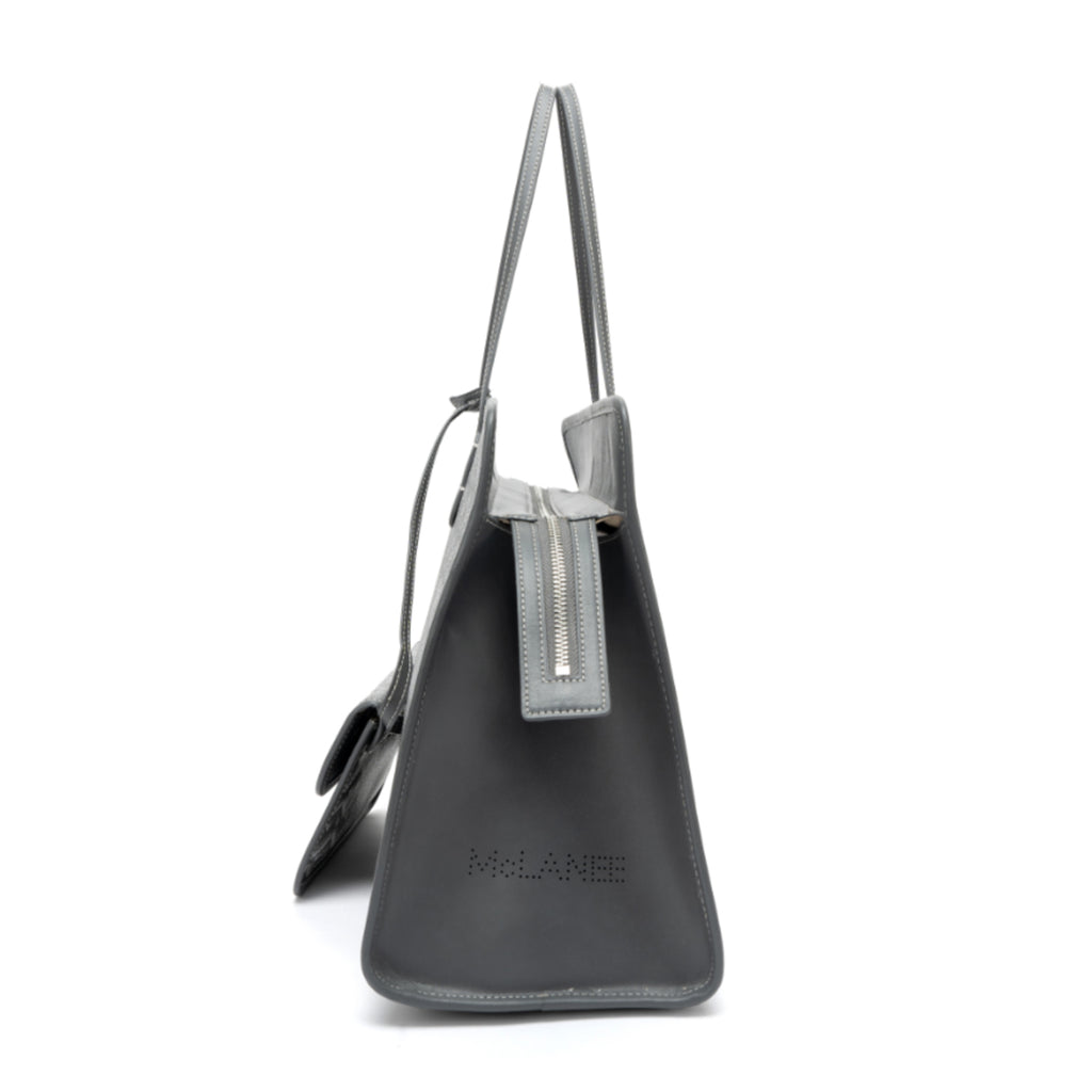 TJC Special Leather Tote Bag - Grey_8669863_5