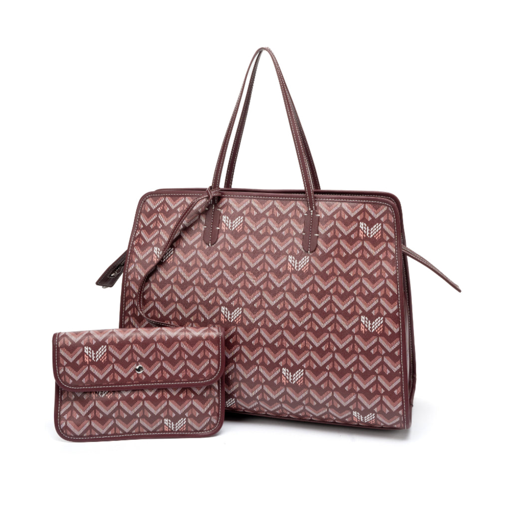 TJC Special Leather Tote Bag - Burgundy_8669864
