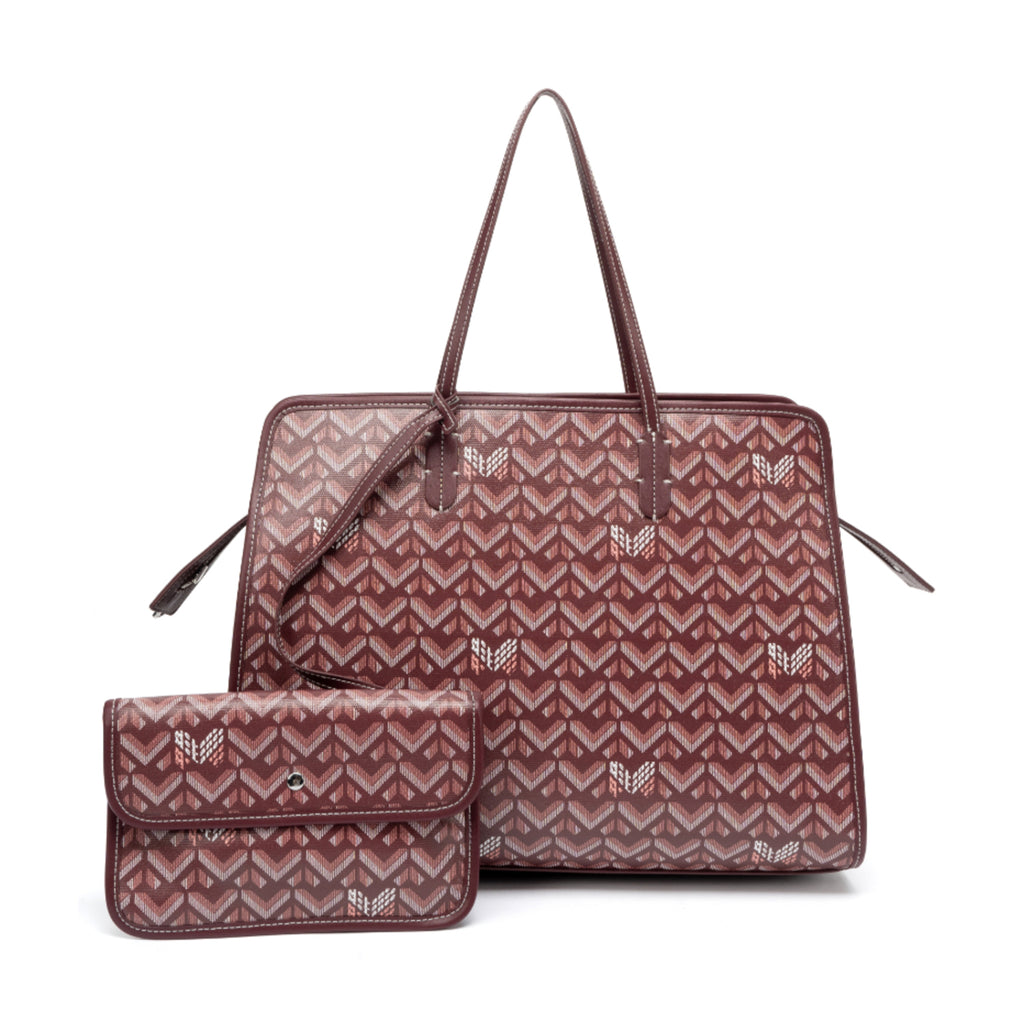 TJC Special Leather Tote Bag - Burgundy_8669864_1