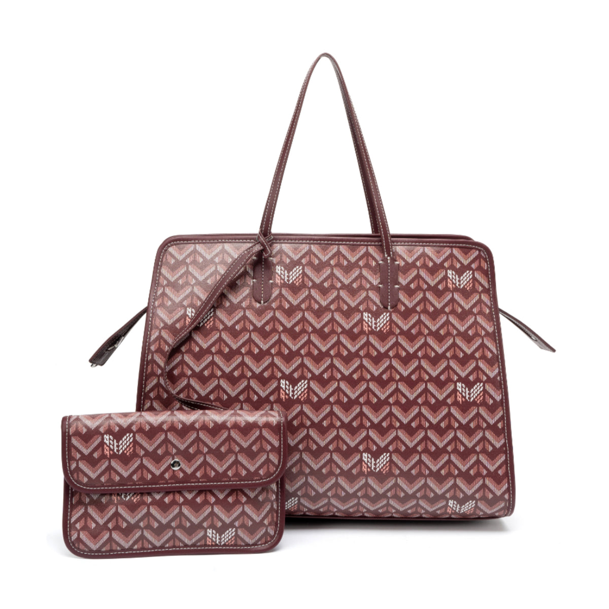 TJC Special Leather Tote Bag - Burgundy 8669864 1