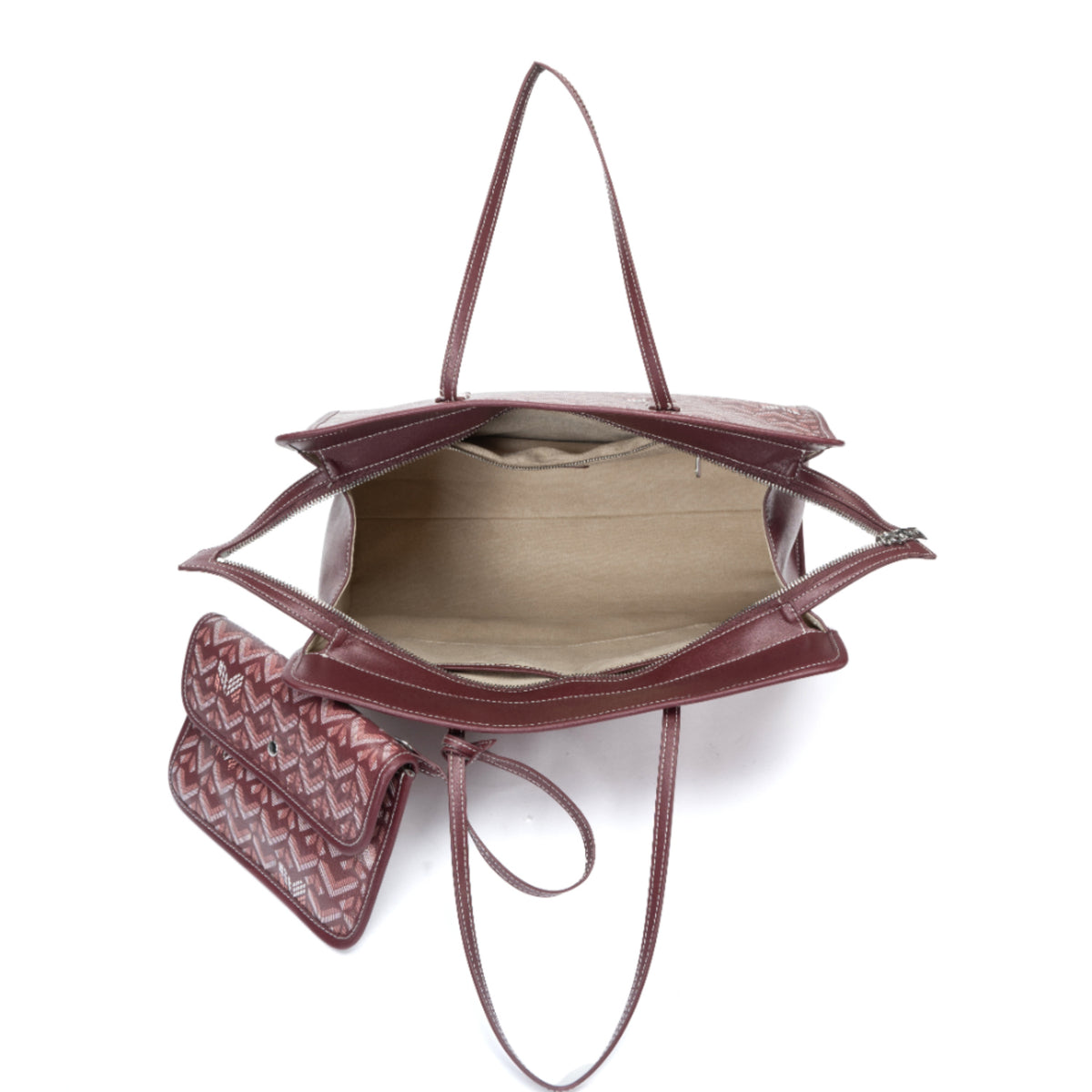 TJC Special Leather Tote Bag - Burgundy 8669864 2