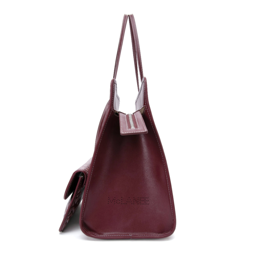 TJC Special Leather Tote Bag - Burgundy_8669864_3