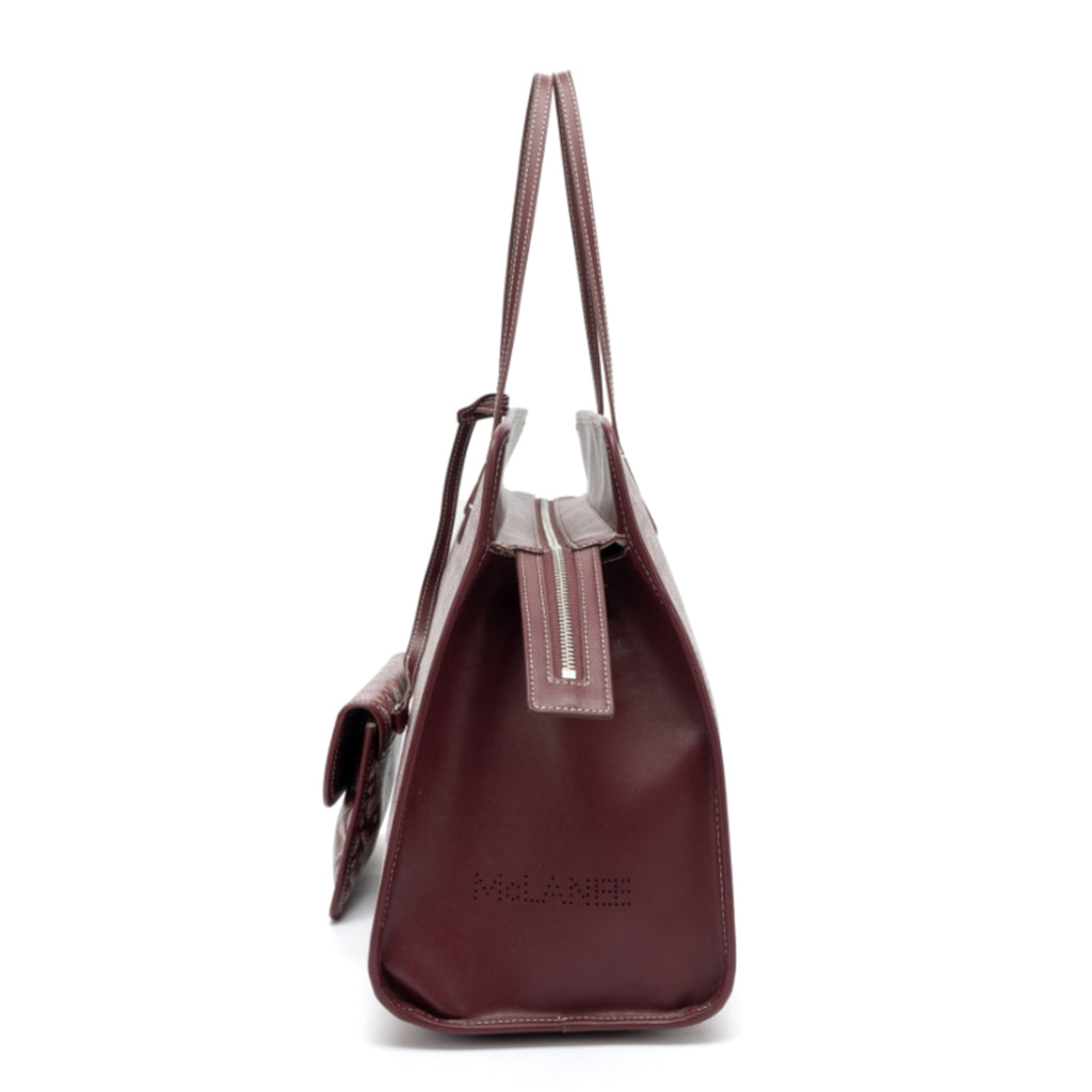 TJC Special Leather Tote Bag - Burgundy_8669864_4
