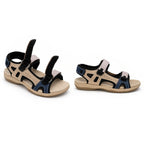 Andrea Sporty Adjustable Hook And Loop Strap Sandals (Size 5) - Beige_8670038