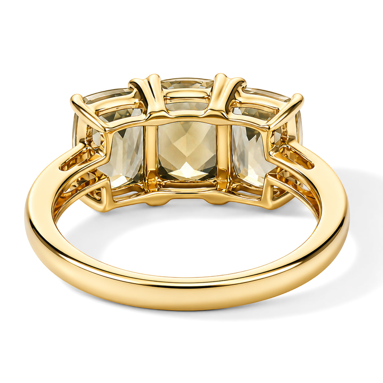 9K Yellow Gold AAA Turkizite &amp; Natural White Diamond Trilogy Ring 3.50 Ct. 8670101 3