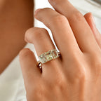 9K Yellow Gold AAA Turkizite & Natural White Diamond Trilogy Ring 3.50 Ct._8670103_1