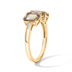 9K Yellow Gold AAA Turkizite & Natural White Diamond Trilogy Ring 3.50 Ct._8670103_3