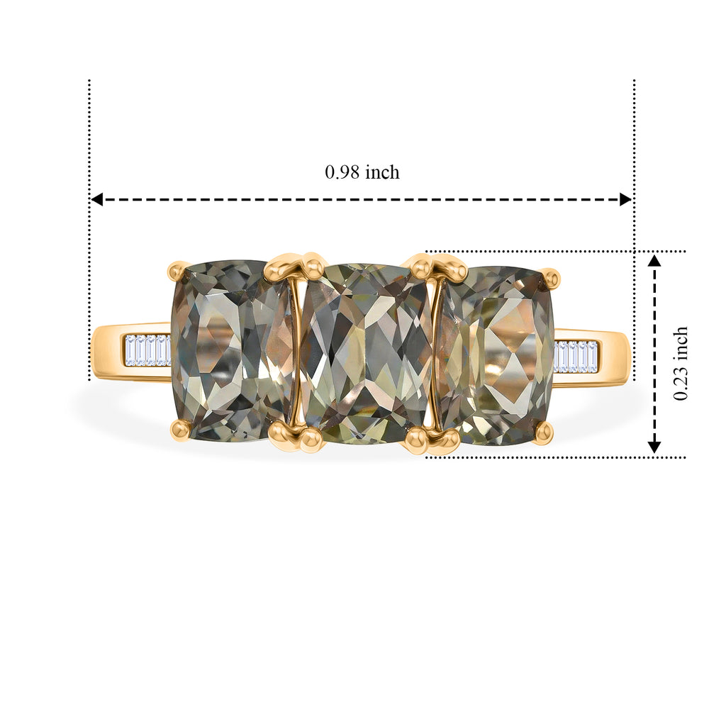 9K Yellow Gold AAA Turkizite & Natural White Diamond Trilogy Ring 3.50 Ct._8670103_4