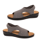 Jenny Synthetic Slip On Comfort Sandals (Size 3) - Pewter_8670127