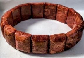 Red Jasper Stretchable Bracelet (Size - 7) 150.00 Ct. V32514904 0