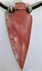 Cherry Quartz Arrowhead Pendant with Black Cord (Size - 18) &amp; Lobster Clasp 35.00 Ct. V32512784 0
